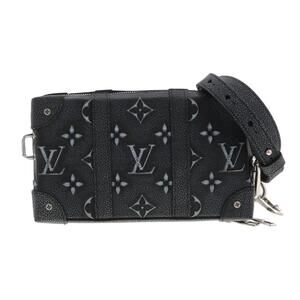 LOUIS VUITTON Soft Trunk Wallet Bag Shoulder Messenger Monogram Leather Black